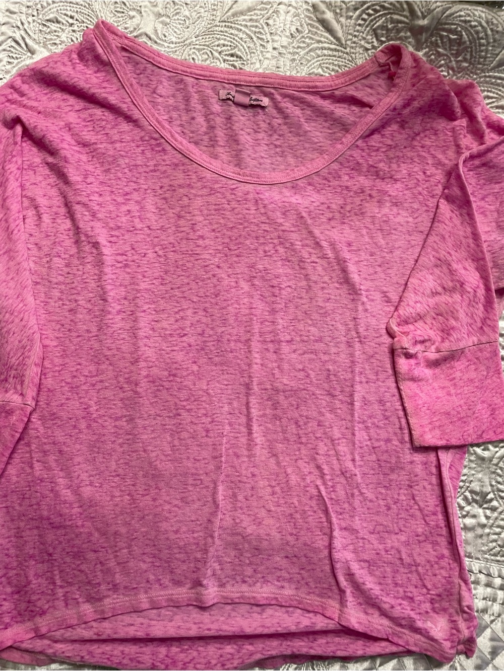 American Eagle Outfitters Pink Scoop Neck Long Sleeve Top